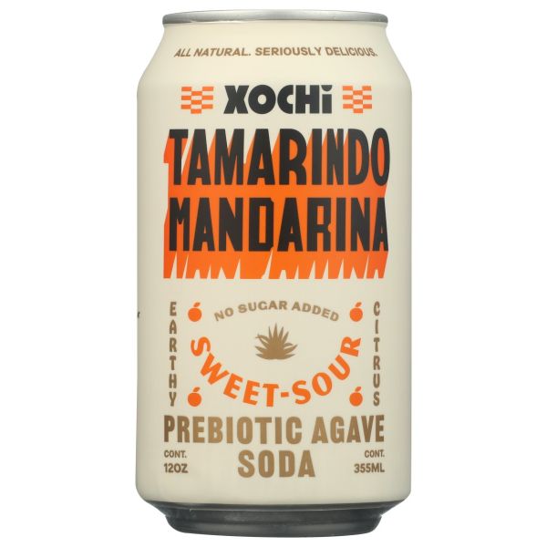 XOCHI SODA: Tamarindo Mandarina Prebiotic Agave Soda, 12 fo