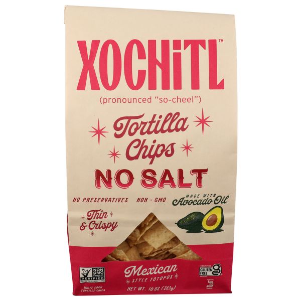 XOCHITL: No Salt Tortilla Chips, 10 oz