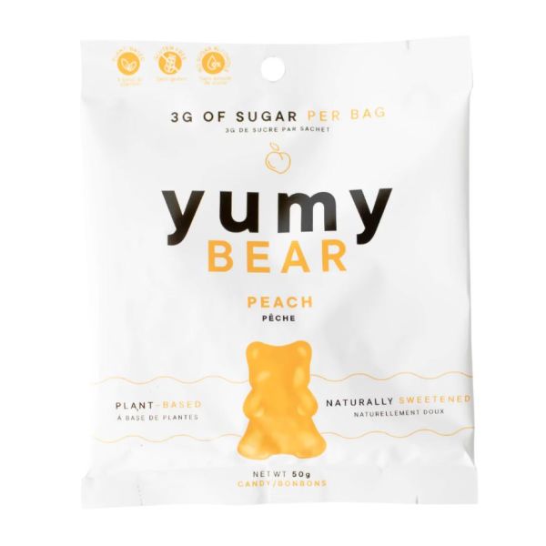 YUMY CANDY: Peach Gummy Bear, 50 gm