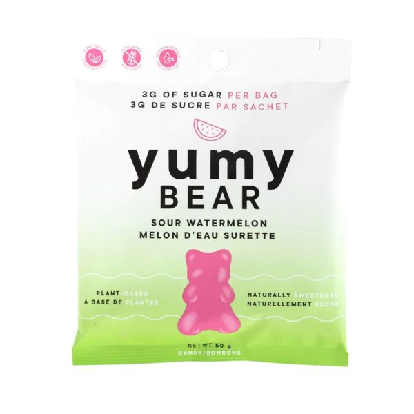 YUMY CANDY: Sour Watermelon Gummy Bear, 50 gm