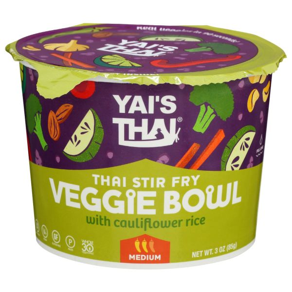 YAIS THAI: Thai Stir Fry Veggie Bowl, 3 oz