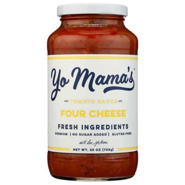 YO MAMAS FOODS: Four Cheese Tomato Sauce, 25 oz