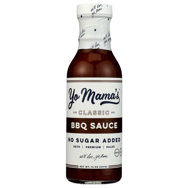 YO MAMAS FOODS: No Sugar Classic BBQ Sauce, 14 oz