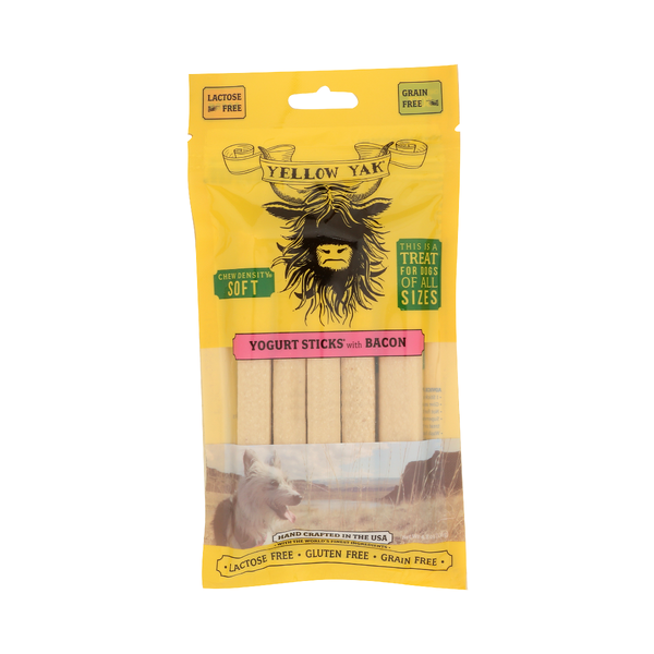 YELLOW YAK: Bacon Yogurt Sticks Dog Treats, 4.8 oz