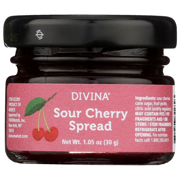 DIVINA: Sour Cherry Spread Mini Jar, 1.05 oz