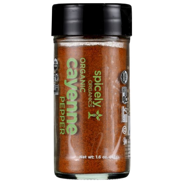 SPICELY ORGANICS: Organic Cayenne Pepper Jar, 1.6 oz