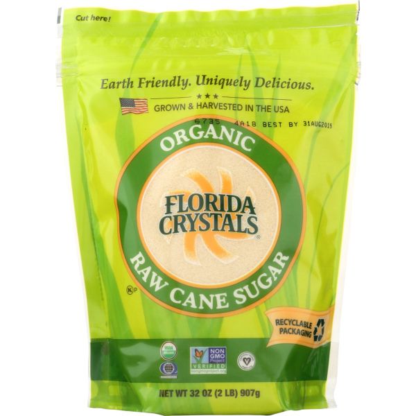 FLORIDA CRYSTALS: Organic Raw Cane Sugar, 2 lb