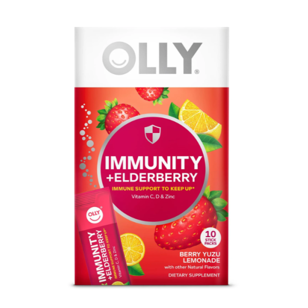 OLLY: Immunity Plus Elderberry Berry Yuzu Lemonade Powder Pack, 10 ea