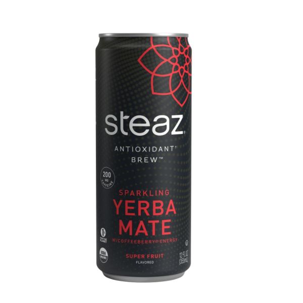 STEAZ: Sparkling Super Fruit Yerba Mate, 12 fo