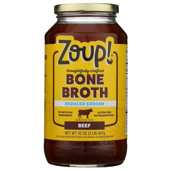 ZOUP GOOD REALLY: Reduced Sodium Beef Bone Broth, 32 oz