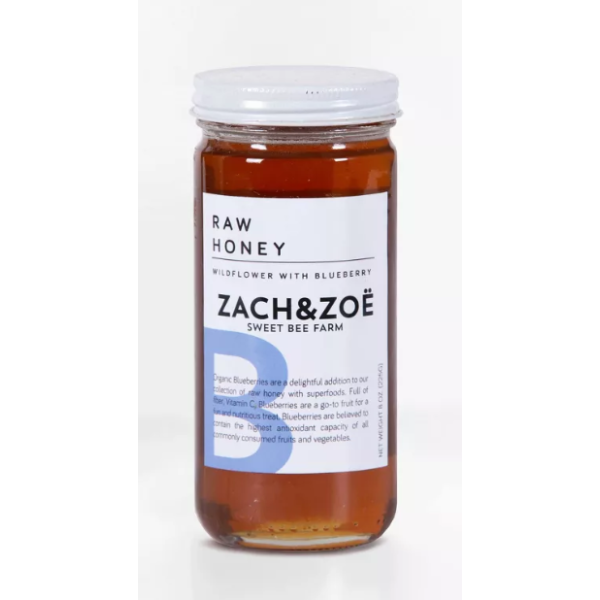 ZACH & ZOE SWEET BEE FARM: Wildflower Honey With Blueberry, 8 oz